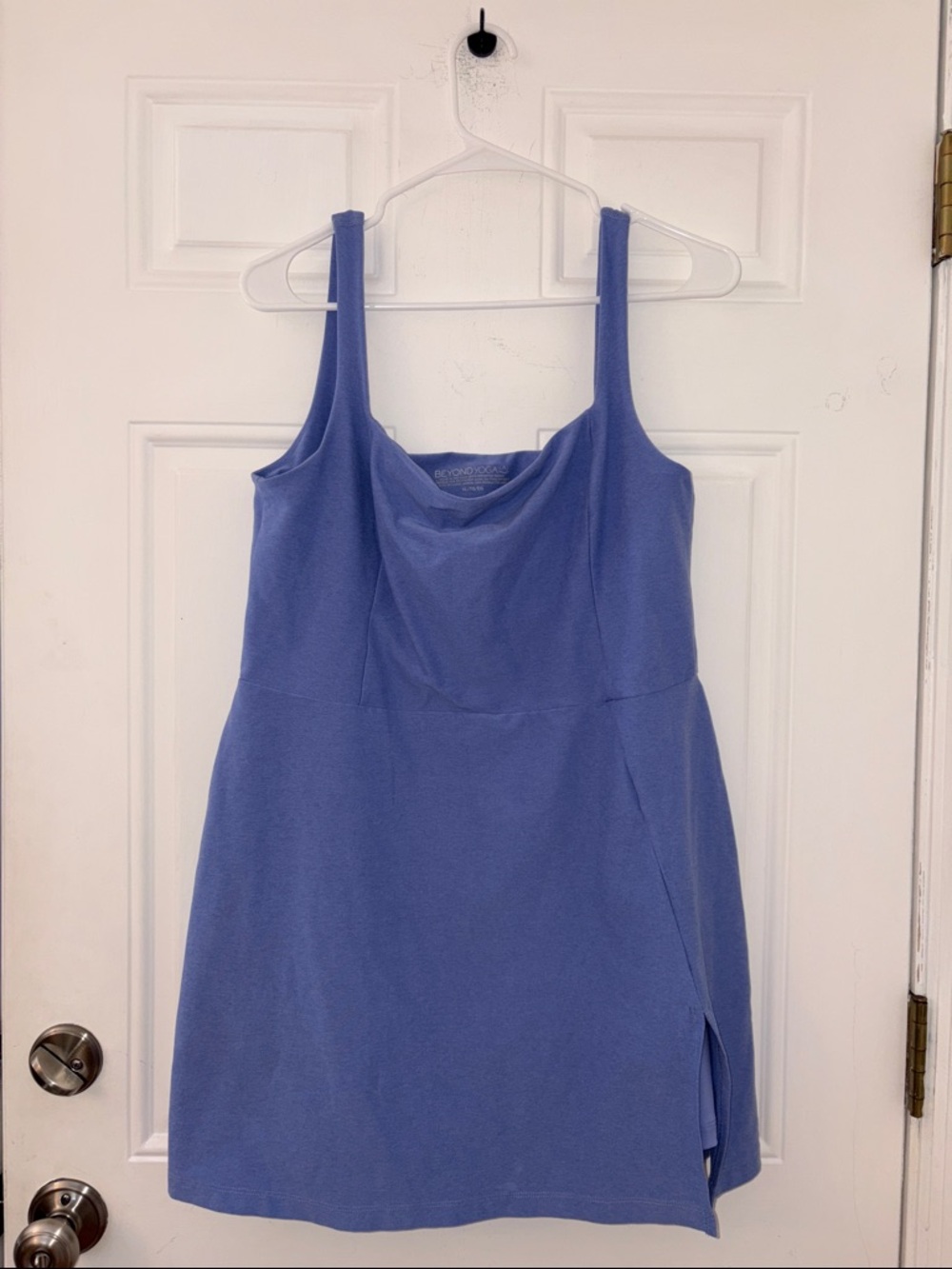 Beyond Yoga Womens BLUE Square Neck Athletic Tennis Dress with Shorts Size XL